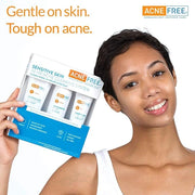 Acne Free 3-Step Acne Treatment Kit with Salicylic Acid Face Wash, Alcohol-Free Toner, & Benzoyl Peroxide Lotion for Sensi...
