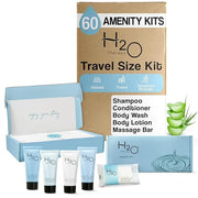 H2O Therapy Amenity Kit | Hotel Bulk Toiletries | 0.85 oz Shampoo, Conditioner, Lotion, Body Wash, Body Bar Soap for Guest...