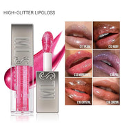 Mirror Glitter Lipstick, Sparkling Shimmer High Pigment Waterproof Long Lasting Lip Gloss, Shimmer Moisturizer Lip Gloss, ...