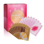 MEICOLY 30 Pads Lip and Eye Mask Sheet Moisturizing Gold Under Eye Mask Gel Crystal Collagen Anti-Aging Eye Patches Dark C...