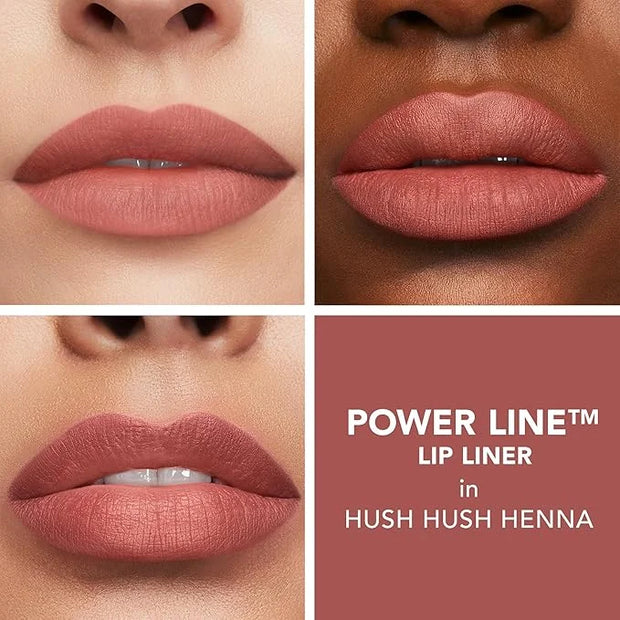 Buxom Full On Glossy Lip Oil in White Russian Power Line Plumping Lip Liner in Hush Hush Henna - Product Image