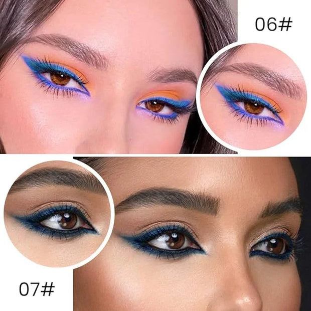 Kaely 2Pcs Light Dark Blue Gel Eyeliner Pencils Set,Waterproof Color Colored Eye Liner Crayon,Cat Eye Stencil Gothic Hallo...