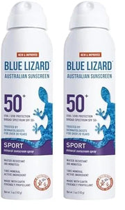 BLUE LIZARD Sport Mineral Sunscreen Spray SPF 50+, Dermatologist-Recommended Brand, Broad-Spectrum UVA/UVB Protection, Wat...