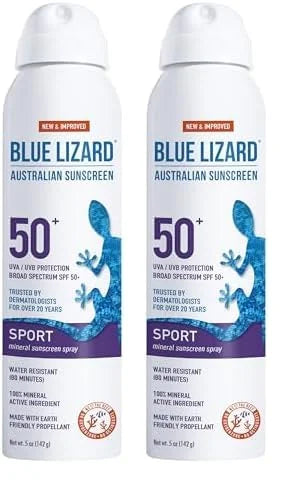 BLUE LIZARD Sport Mineral Sunscreen Spray SPF 50+, Dermatologist-Recommended Brand, Broad-Spectrum UVA/UVB Protection, Wat...