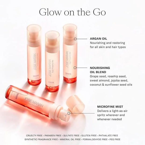 Josie Maran Moisture Miracle Workers Duo - 100% Pure Argan Oil & Hydrating Body Mist - Moisturizing Skincare Set with Nutr...