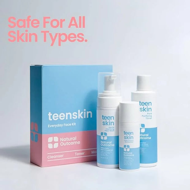 Teen Skin Care Kit 3-Step | Acne Face Wash Skin Care Regimen | Teen Skin Face Wash, Toner, & Moisturizer | Perfect for Tee...