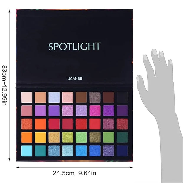 UCANBE Spotlight Eyeshadow Palette Professional 40 Color Eye Shadow Matte Shimmer Makeup Pallet Highly Pigmented Colorful ...