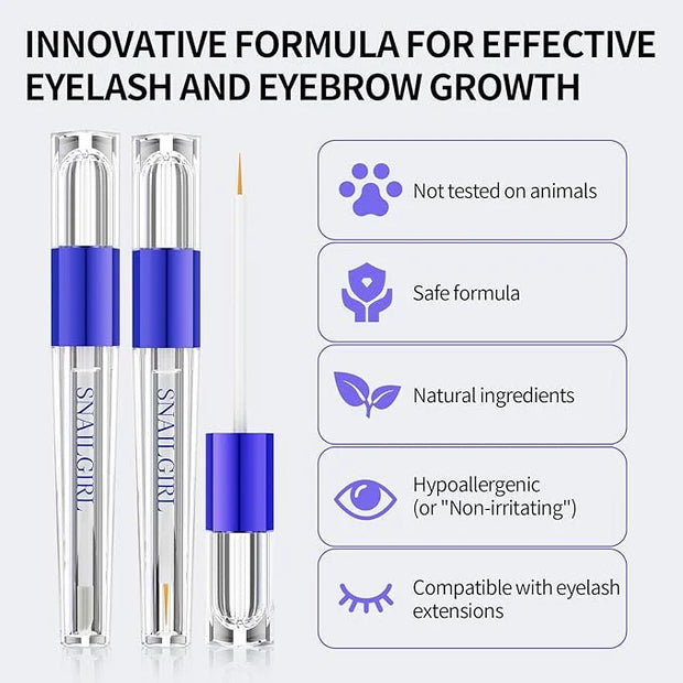 Lash & Brow Growth Serum Kit - Visible Growth in 4 Weeks, 3-Month Supply, Natural Plant Extracts for Longer Eyelashes & Fu...