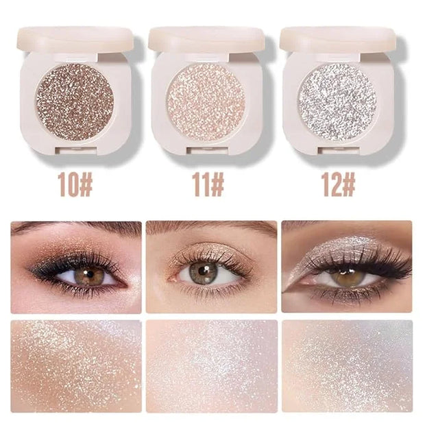 Monochrome Glitter Eyeshadow - Nude Gold Brown Shimmer Eye Shadow, Talc-Free, Paraben-Free, Cruelty-Free, Long-Lasting Sin...