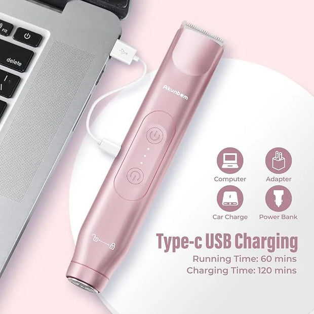 2 in 1 Women Electric Shaver Dual Head Bikini Trimmer for Women IPX7 Waterproof Wet & Dry Use Body Hair Trimmer and Facial...