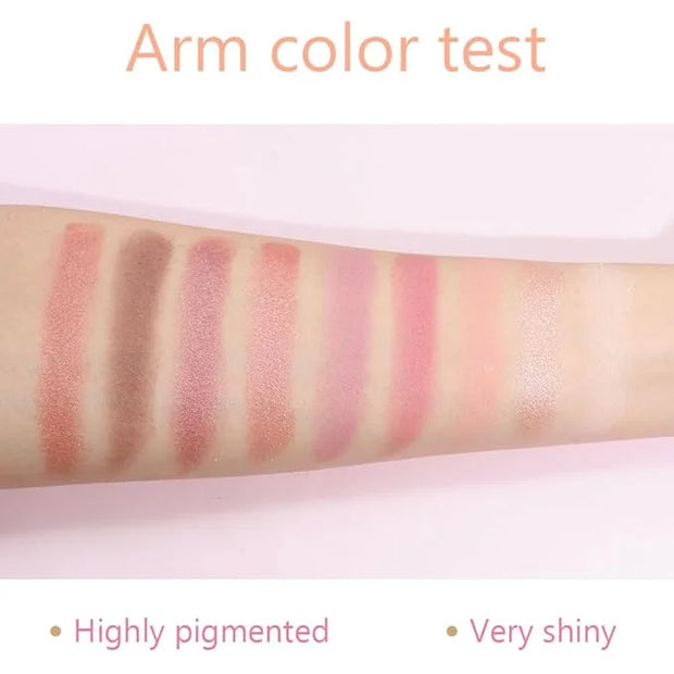 9 Colors Colorful Eyeshadow Palette Makeup,Rose Gold Brown Purple Nude Matte Shimmer Neutral Eye Shadow Powder Palette,Hig...