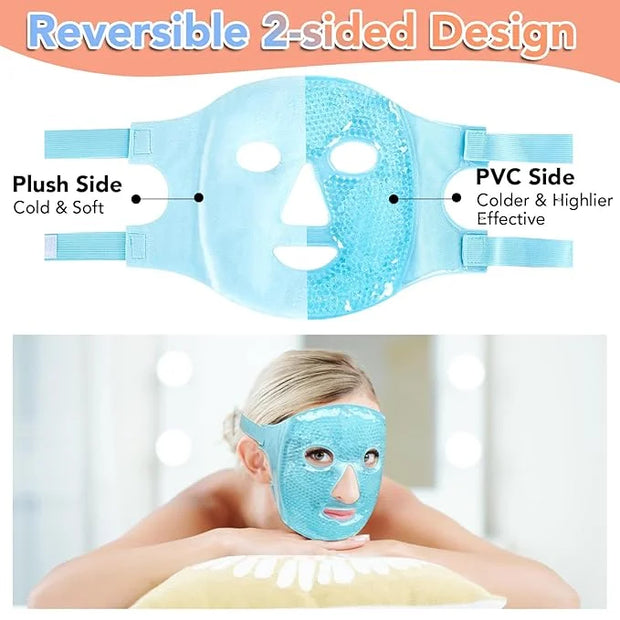 XPCARE Colding Ice Face Mask and Cooling Eye Mask for Puffy Eyes & Migraine Relief, Gel Eye Mask, Cool Face Masks for Dark...