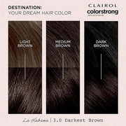 Clairol ColorStrong Permanent Zero Ammonia Hair Dye, 3.0 Darkest Brown - La Habana Hair Color, Pack of 1 - Product Image