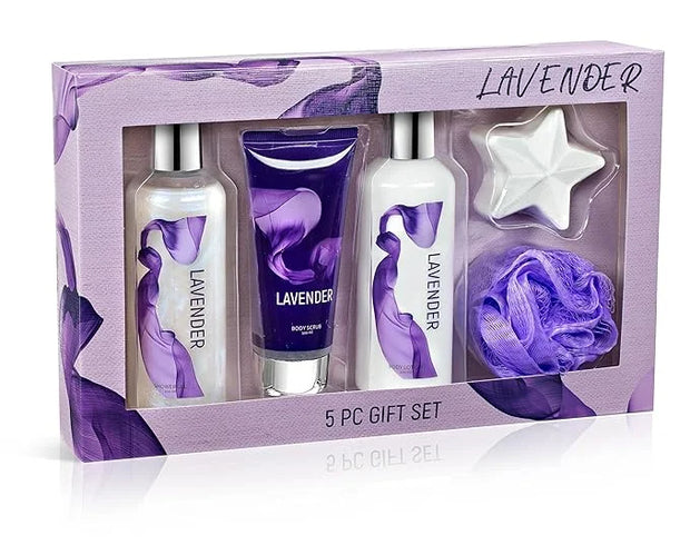 Freida & Joe Fragrance Bath & Body Collection Gift Box, Includes Shower Gel, Body Lotion, Body Scrub, Bath Bomb & Sponge (...