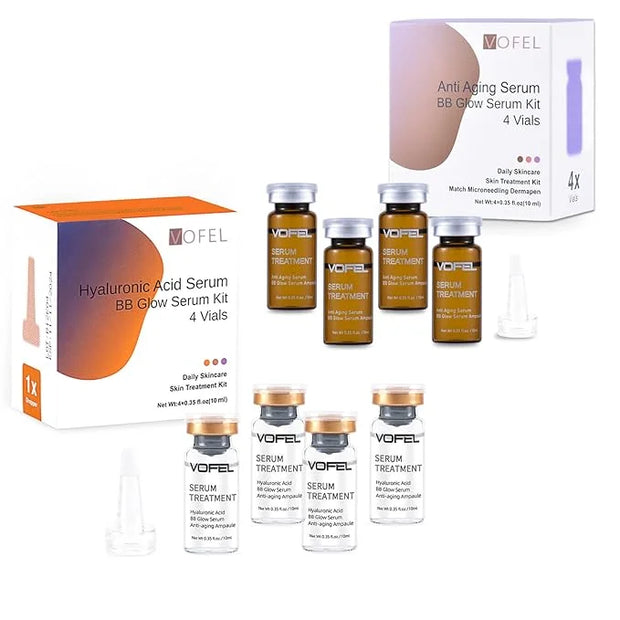 Anti Aging Serum Hyaluronic Acid Serum For Face BB Glow Starter Kit Serum Ampoules for Skin Treatment Kit 0.35 oz 8 Vials ...
