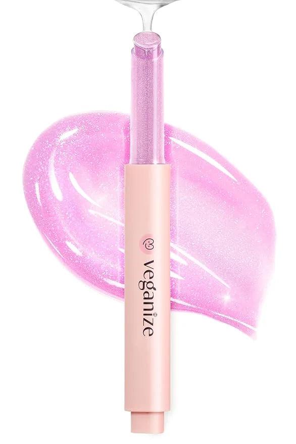SELF BEAUTY Veganize Collagen Lip Glass Balm - Hydrating Lip w/Hyaluronic Acid - Vegan Korean Lip Balm Moisturizing Lip Ca...
