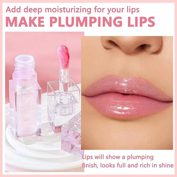 Magic Color Changing Lip Glow, Hydrating Shimmer Tinted Lip Care (Warm Change Tint, Plumping Gloss) - Product Image