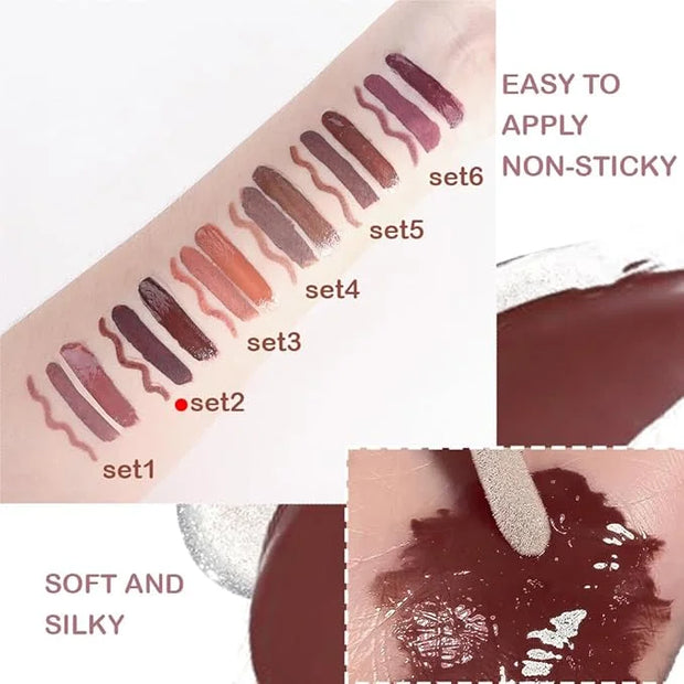 3-in-1Light Nude Matte Lip Stain Kit | Waterproof Lip Liner + Hydrating Matte Lip Gloss + Nourishing Lip Oil | Long Lastin...