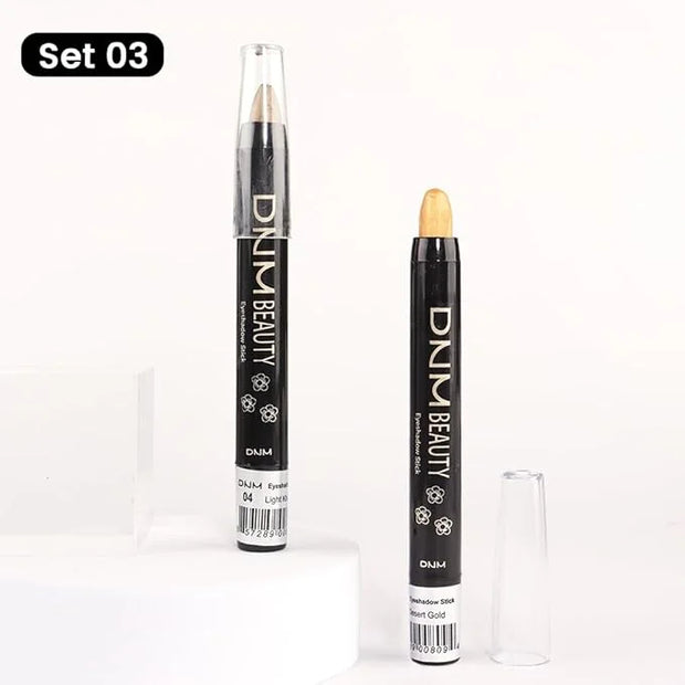 Kaely 2Pcs Cream Eyeshadow Stick Set for Eyes,Light Khaki & Desert Gold Shimmer Pen,Eye Brightener Halloween Makeup,sombra...