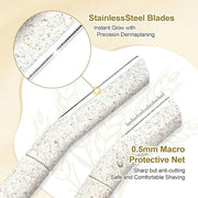 Eco-Friendly Women's Dermaplaning Razor - Multipurpose Exfoliating Tool with Anti-Cut Blades & Biodegradable Handle for Si...