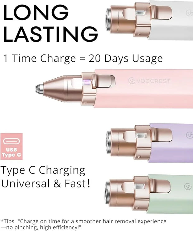 Painless Rechargeable Eyebrow Hair Trimmer: A 2-in-1 Eyebrow Trimmer for women for shaping eyebrows and gently removing un...