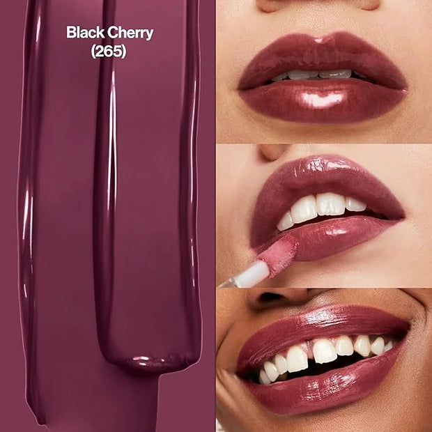 Revlon Super Lustrous Lip Gloss, Non-Sticky, Hydrating, High Shine Finish, 265 Black Cherry, 0.13 oz - Product Image