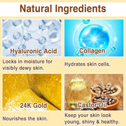 30Pcs Under Eye Collagen Patches, Moisturizing 24K Gold Eye Mask, Eye Patches for Puffy Eyes and Dark Circles, Under Eye M...