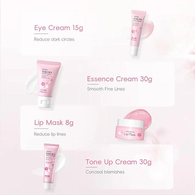Sakura Skincare Set for Teen Girls, Complete 34PCS Face Care Kit, Christmas Pamper Gift Set for Women & Teenage Girls, Hyd...