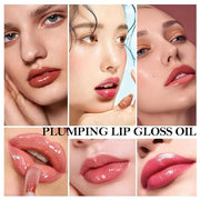 2Pcs Hydrating Lip Glow Oil,Plumping Lip Gloss,Moisturizing Transparent and Nourishing Non-stick Cup Fruit Flavored Lip Oi...