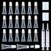 AMORIX 50PCS Lip Gloss Tubes 5ml White Cap Lip Gloss Containers Empty Lip Balm Tubes Cosmetic Lipgloss Tubes + 2 x 20ml Sy...