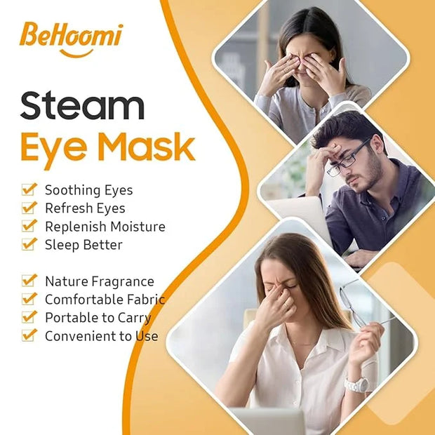 Steam Eye Mask, 10 Packs Heated Eye Mask, Self Heating Disposable SPA Warm Compress for Eyes Sleep Mask, Soothing Moist He...