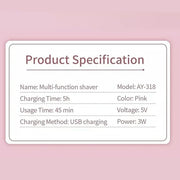 Electric Razor for Women Facial Hair Removal and 4 in 1, Bikini Trimmer Pubic Underarms Painless Nose Eyebrow Body Leg Hai...