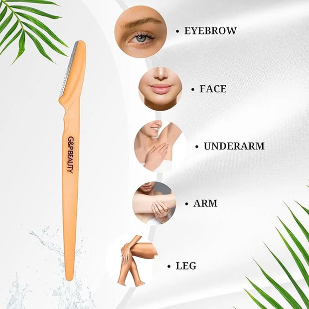 G&P BEAUTY Precision Face & Eyebrow Dermaplaning Kit - 3 Exfoliating Razors with Precision Covers for Women, ideal Gift. -...