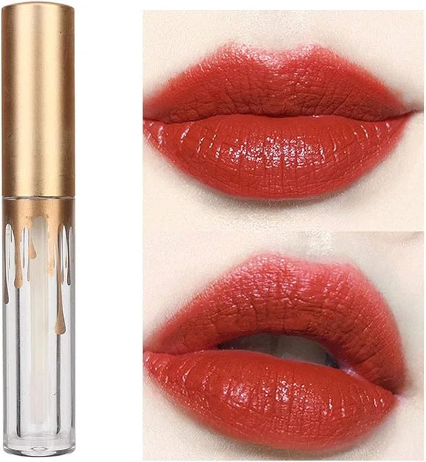 10 pcs Empty Lip Gloss Tubes, Transparent and Glod Plastic Lip Gloss Tube Containers DIY Lipstick Balm Travel Makeup Trans...