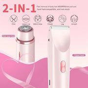 2025 New 2-in-1 Electric Shaver & Bikini Trimmer for Women - Painless Electric Razor for Face, Body & Intimate Areas, Cord...