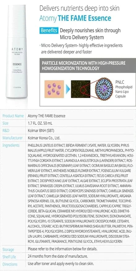 The Fame Skin Care System 1 SET including 5 kinds of skincare - Lotion, Toner, Essence, Eye Cream, Nutrition Cream | Korea...