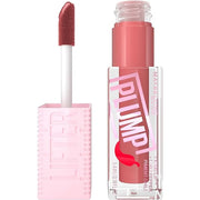 MAYBELLINE Lifter Gloss Lifter Plump, Plumping Lip Gloss with Chili Pepper and 5% Maxi-Lip, Peach Fever, Peachy Nude Cream...
