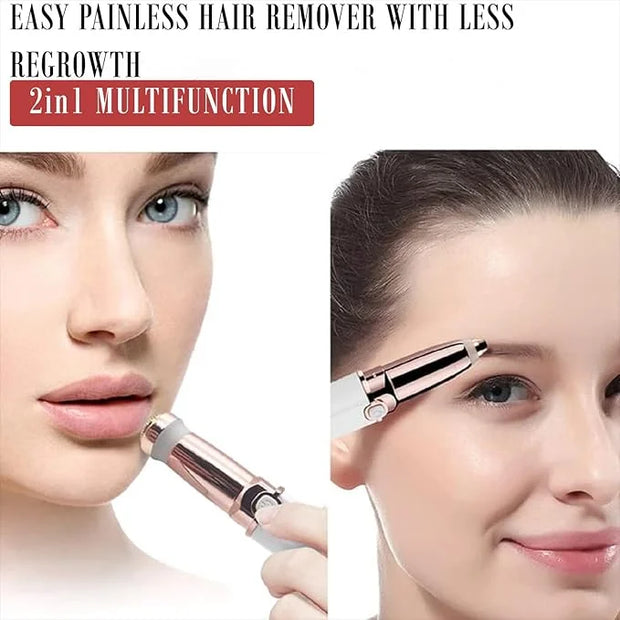 Abhiya's Facial Hair Remover & Eyebrow Trimmer - 2 in 1 Electric Women's Face, Nose & Body Shaver - Painless Epilator - US...
