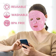 LotFancy Face Ice Pack, Reusable Ice Face Mask, Gel Bead Cold Face Eye Mask, Hot Cold Compress for Puffiness, Facial Routi...