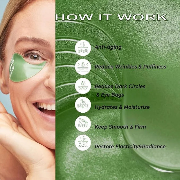 CCbeauty Under Eye Masks, Green Tea Collagen Eye Patches for Puffy Eyes, Dark Circles and Puffiness, Hydrating Mask Skinca...