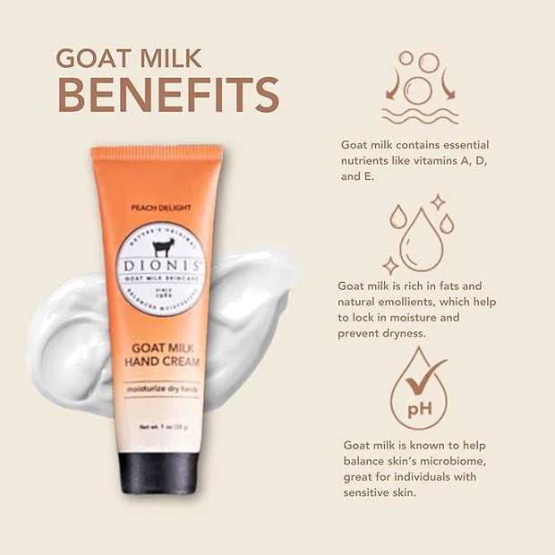 Dionis - Goat Milk Skincare Scented Hand Cream (1 oz) Set of 6, Moisturizing Lotion for Dry Skin, Good for Sensitive Skin,...