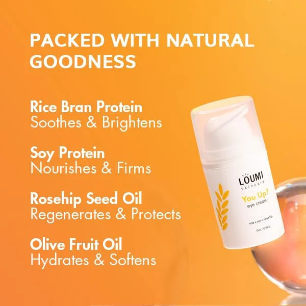 LOUMI Skincare You Up? Rose Hip Eye Cream | Brightening, Hydrating Under-Eye Cream | Reduces Dark Circles, Puffiness & Wri...