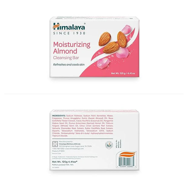 Himalaya Moisturizing Almond Cleansing Bar, Face and Body Soap for Soft Skin, 4.41 oz, 12 Pack - Product Image