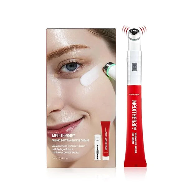 MEDITHERAPY Wrinkle-fit Tangle Eye Cream, Chargable Device Tip + Protein Collagen EyeCream, All-in-One Under Eye Treatment...