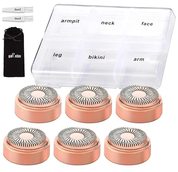 Replacement Heads for Flawless Hair Remover Gen 2, 18k Gold Facial Hair Remover Replacement Head with Compartment Storage ...