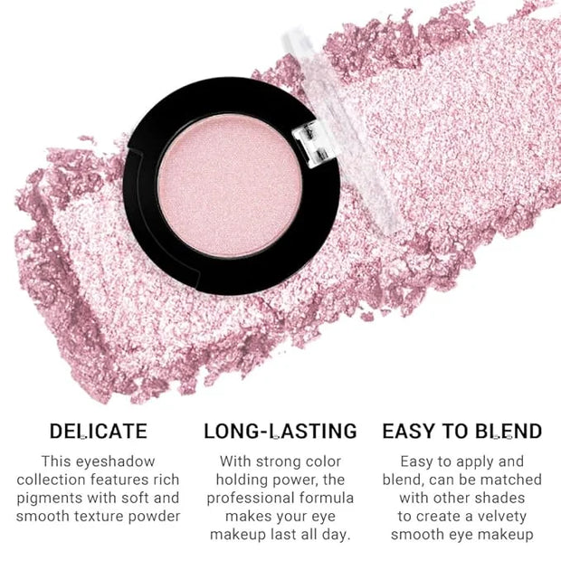 Monochrome Glitter Eyeshadow Makeup Palette, Highly Pigmented Nude Pink Eyeshadow Palette, Shimmer Pressed Powder Eye shad...