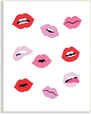 Stupell Industries Expressive Seductive Lips Red Lipstick Shades, Design