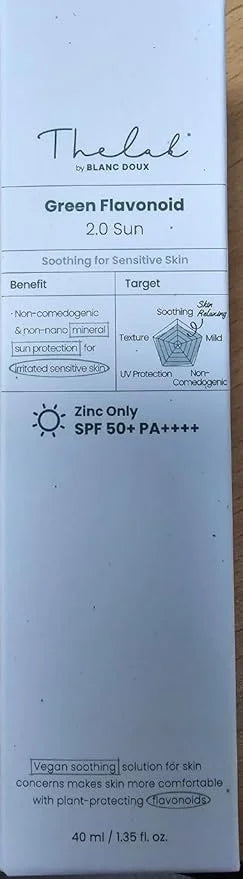 The Lab Mineral 100% Zinc SPF 50 Sunscreen Face & Body Hydrating Moisturizing Reef Friendly Korean Beauty - Green Flavonoi...
