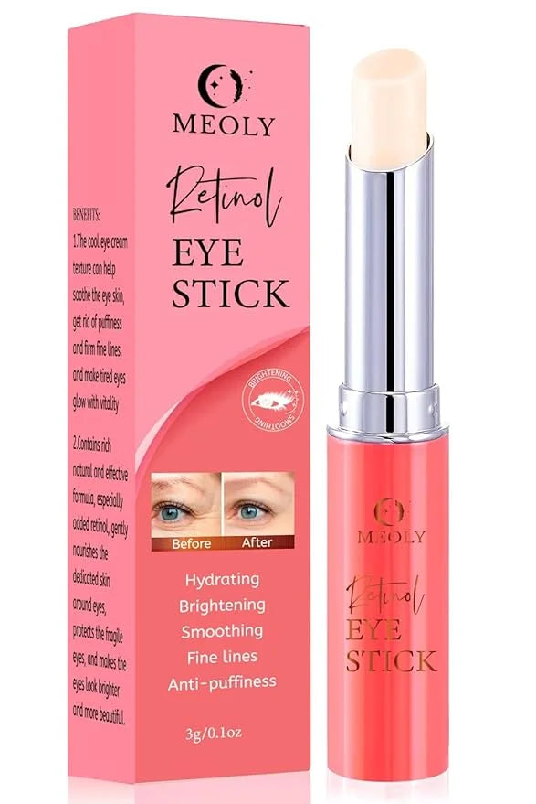 Retinol Under Eye Stick Balm: Cooling Eye Cream for Dark Circles Fine Lines Puffiness, Anti Wrinkle Hydrating Face Skincar...