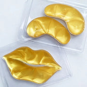 40 Pairs Gold Lip Masks & Eye Masks,24K Gold Gel Collagen Eye Patches for Puffy Eyes, Dark Circles and Wrinkles, Collagen ...